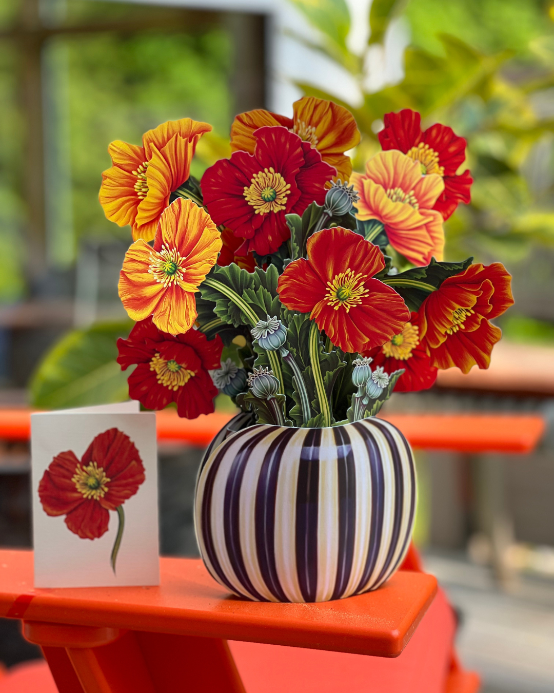 French Poppies Pop-up Greeting Card