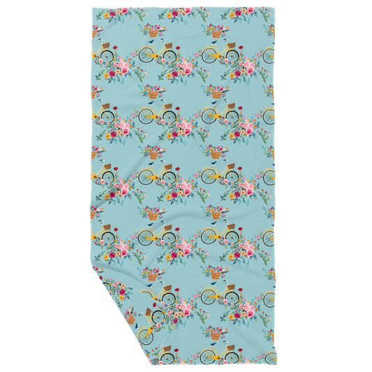 Bike Bouquet Double Sided Waffle Dish Towel