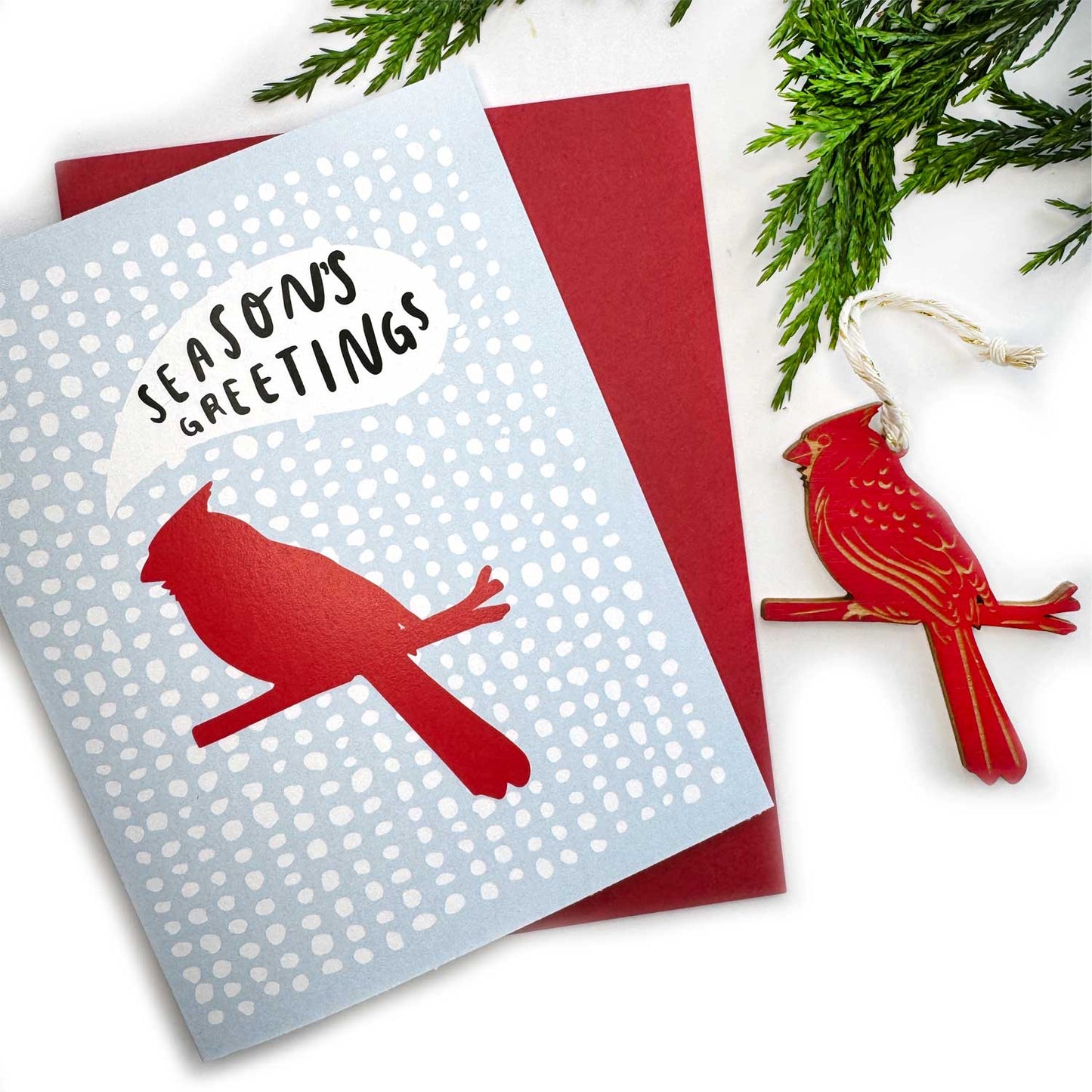 Seasons Greetings - Cardinal Ornament w/ Card