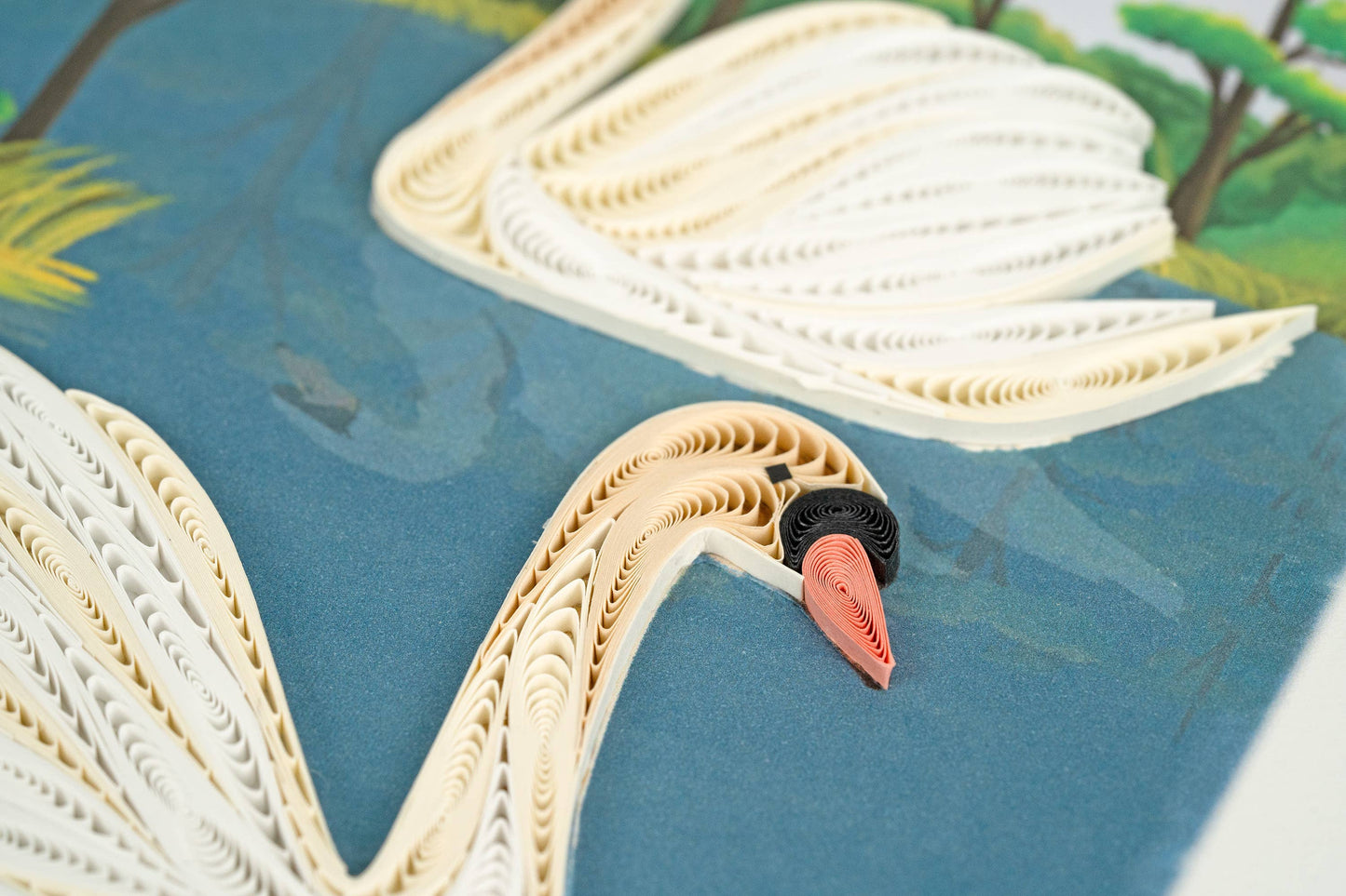 Quilled Two Swans Greeting Card