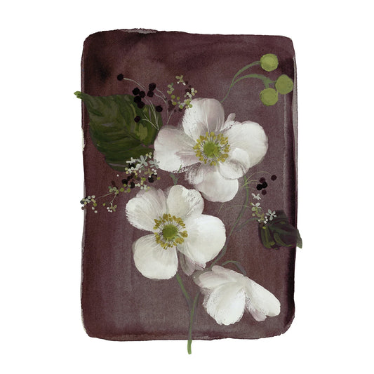 Floral fine art print featuring a reproduction of an original watercolor painting by Michigan artist Kelly Ventura.