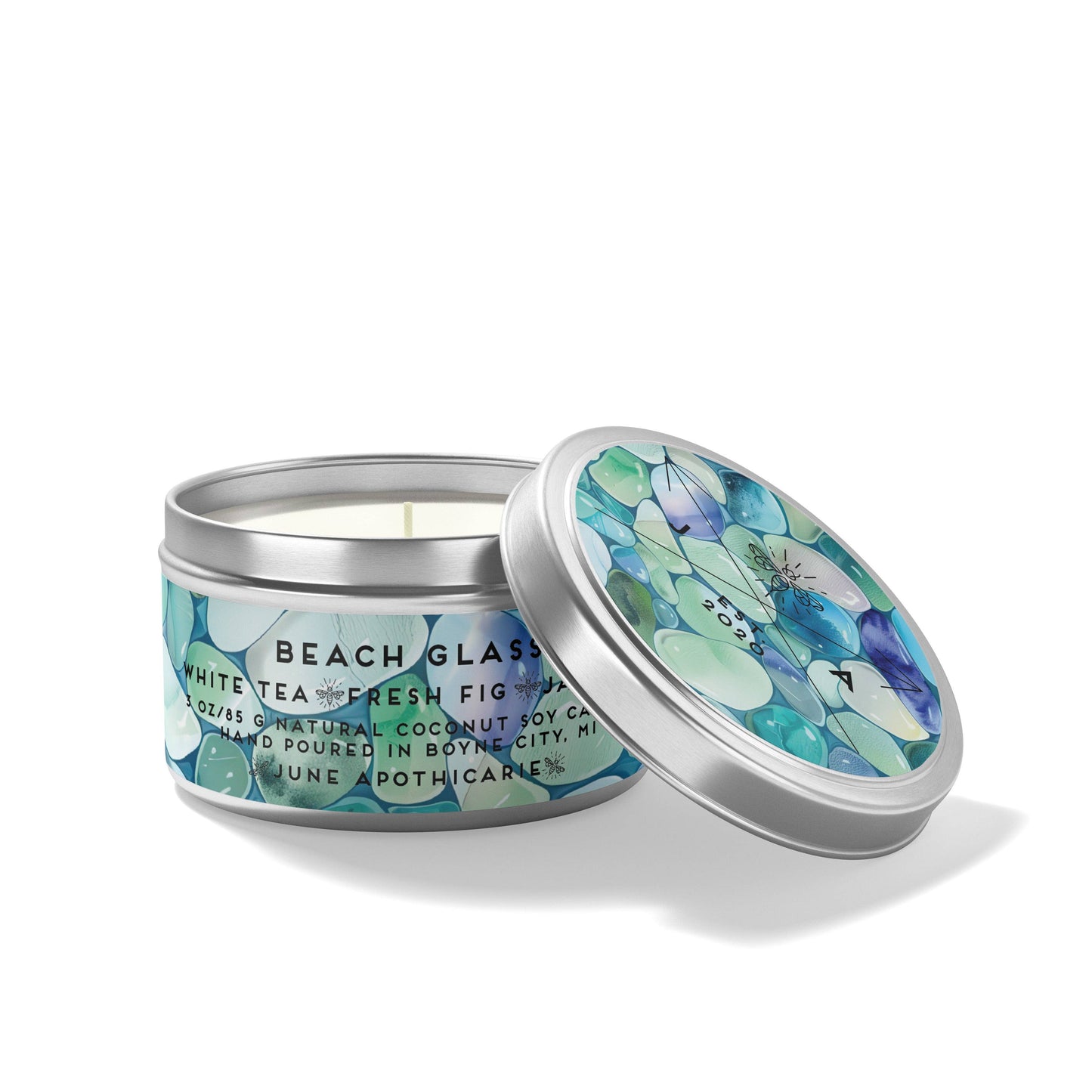 Beach Glass 4 oz Travel Candle