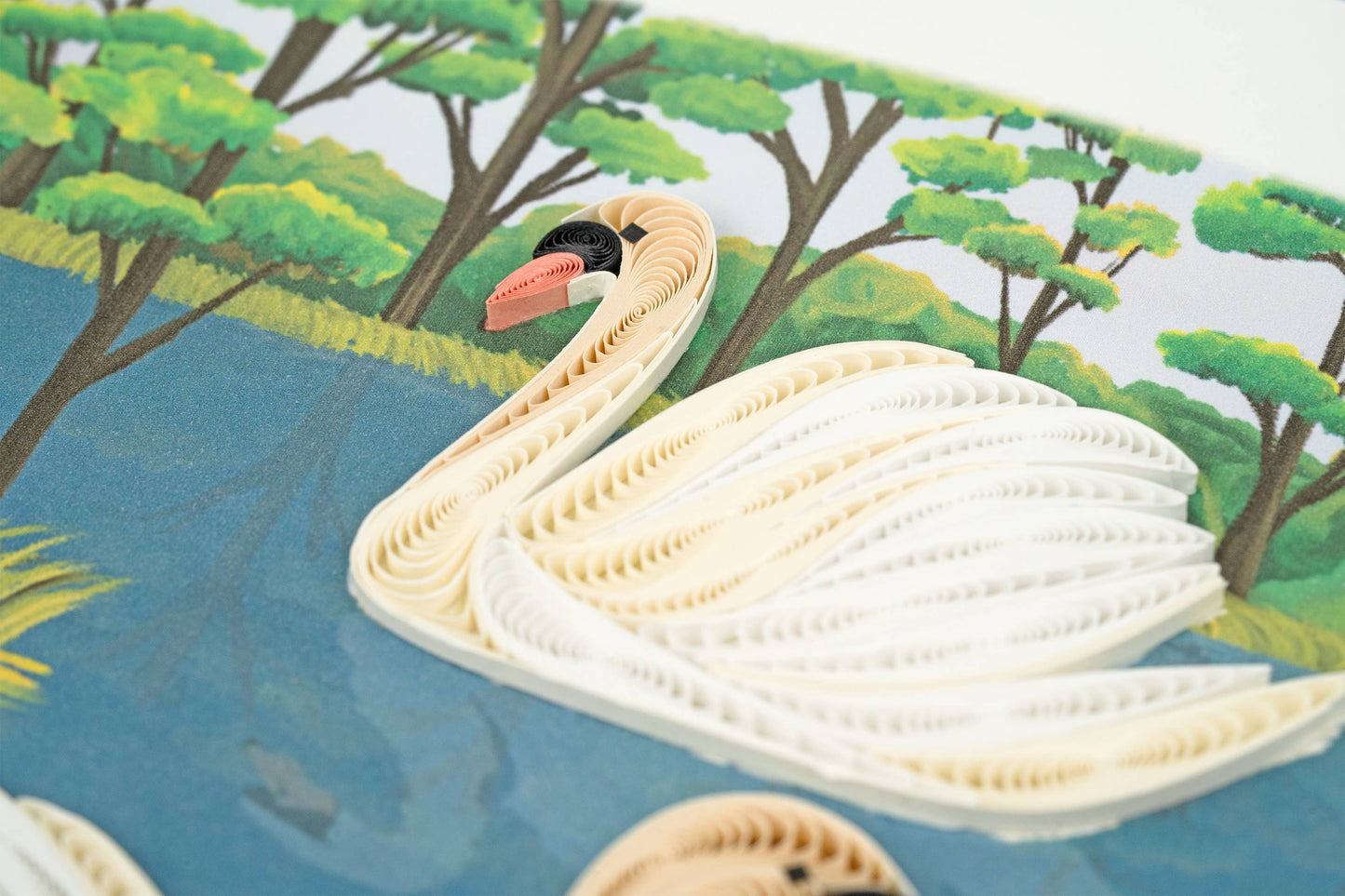 Quilled Two Swans Greeting Card