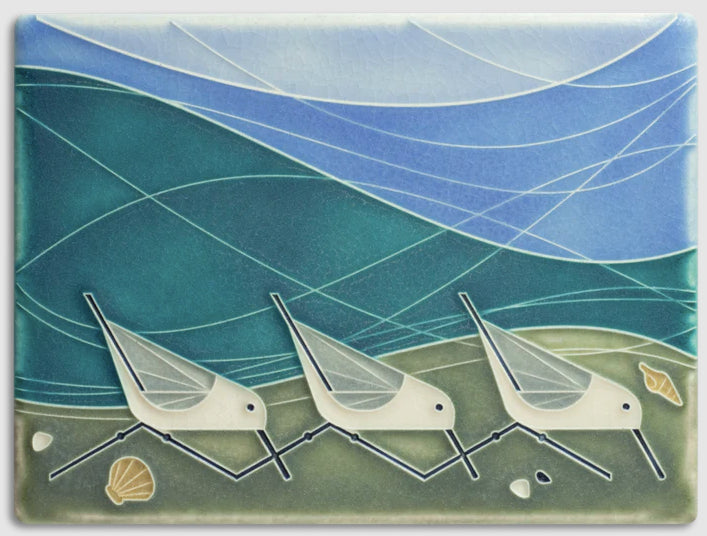 Beach Birds – 6x8 art tile