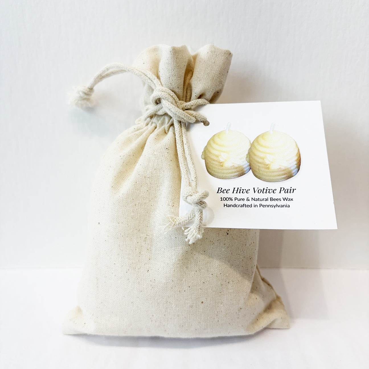 Beehive Votive Beeswax Candle Pair