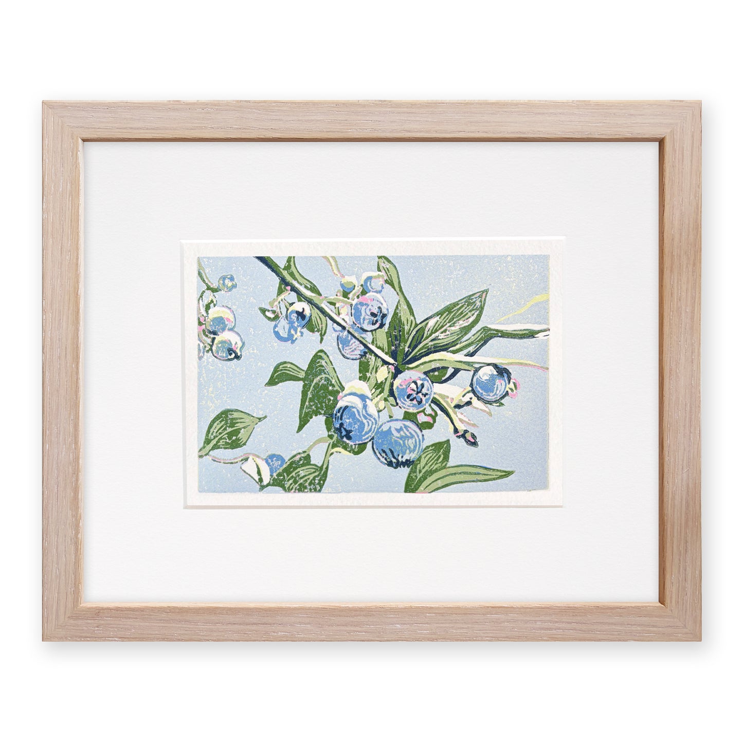 Blueberries Original Block Print
