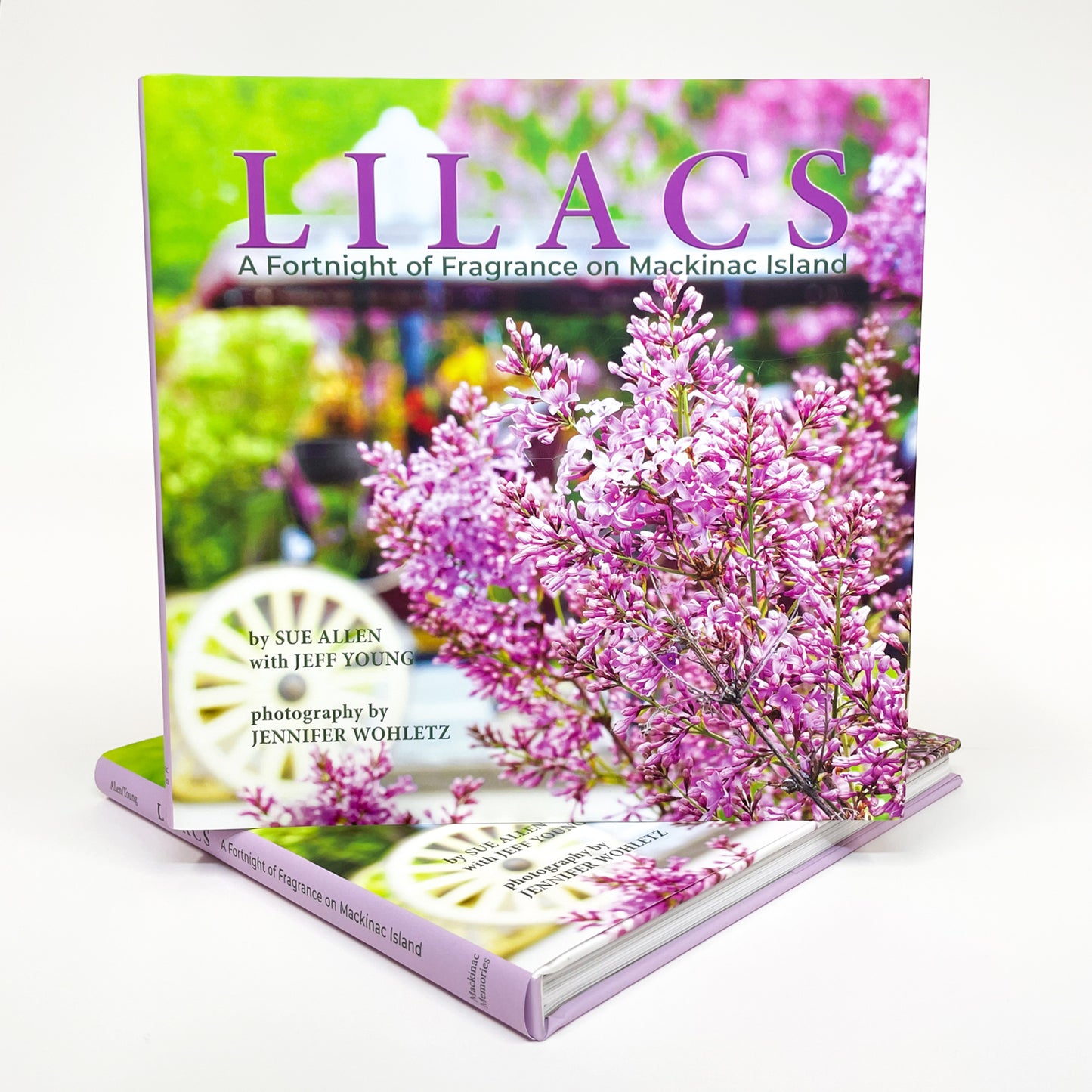 LILACS – A Fortnight of Fragrance on Mackinac Island, takes readers on a photographic tour of the iconic blooms unfolding all over the island, from quaint little lanes to sunny Marquette Park to a huge hedge at British Landing. 