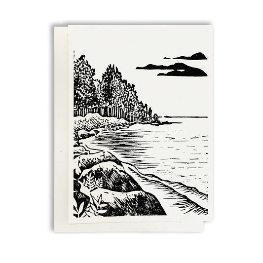 Peninsula Prints lakeshore scene greeting card by Natalia Wohletz of Mackinac Island and Milford, Michigan.