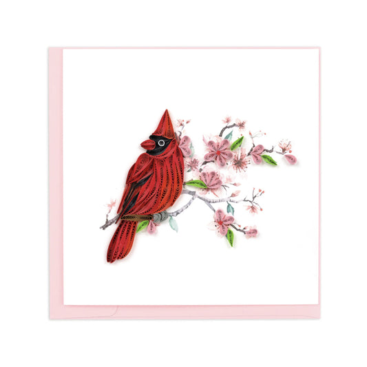 Quilled Cardinal & Cherry Blossom Card