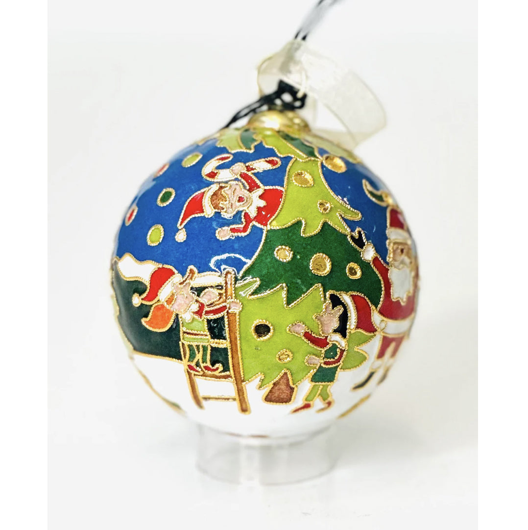 Holly Jolly Christmas Cloisonné Ornament