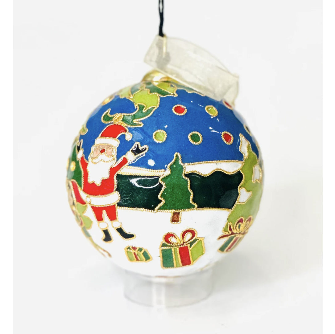 Holly Jolly Christmas Cloisonné Ornament