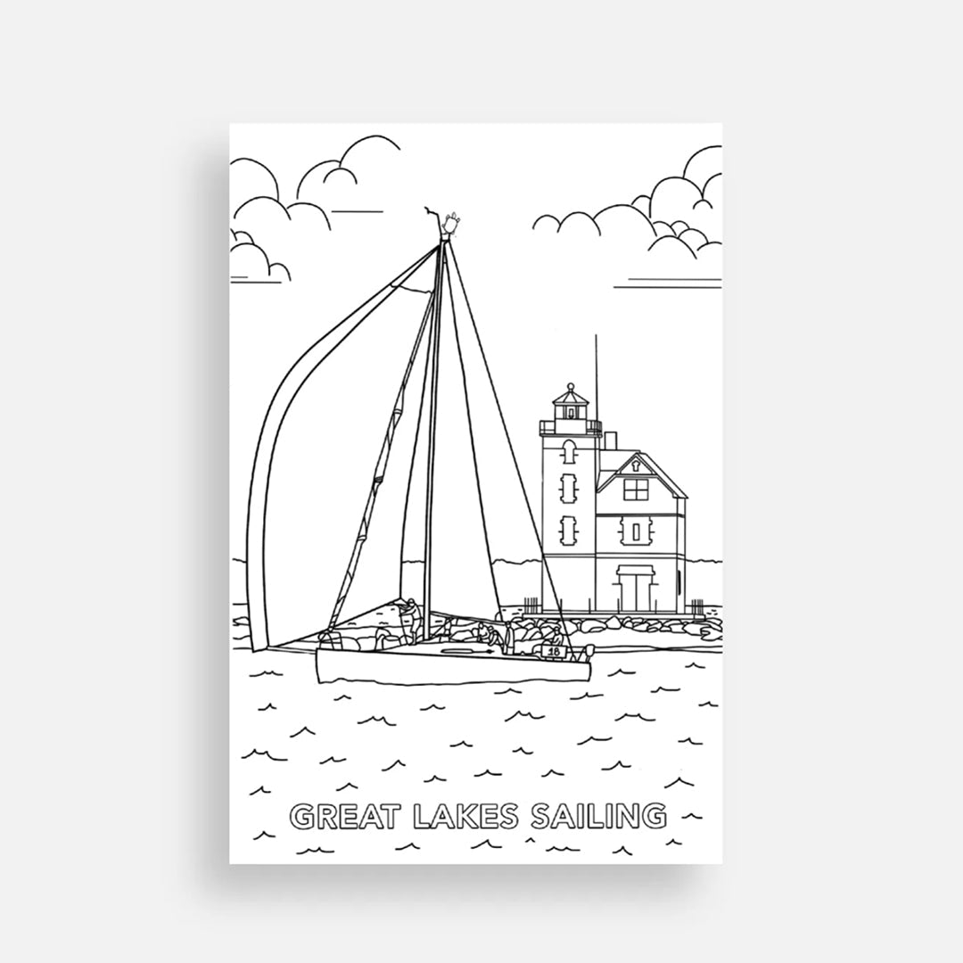Coloring Postcard Set - Mackinac Island #2