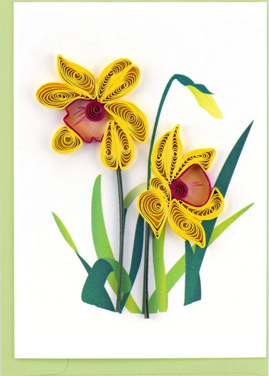 Quilled Daffodil Gift Enclosure Mini Card