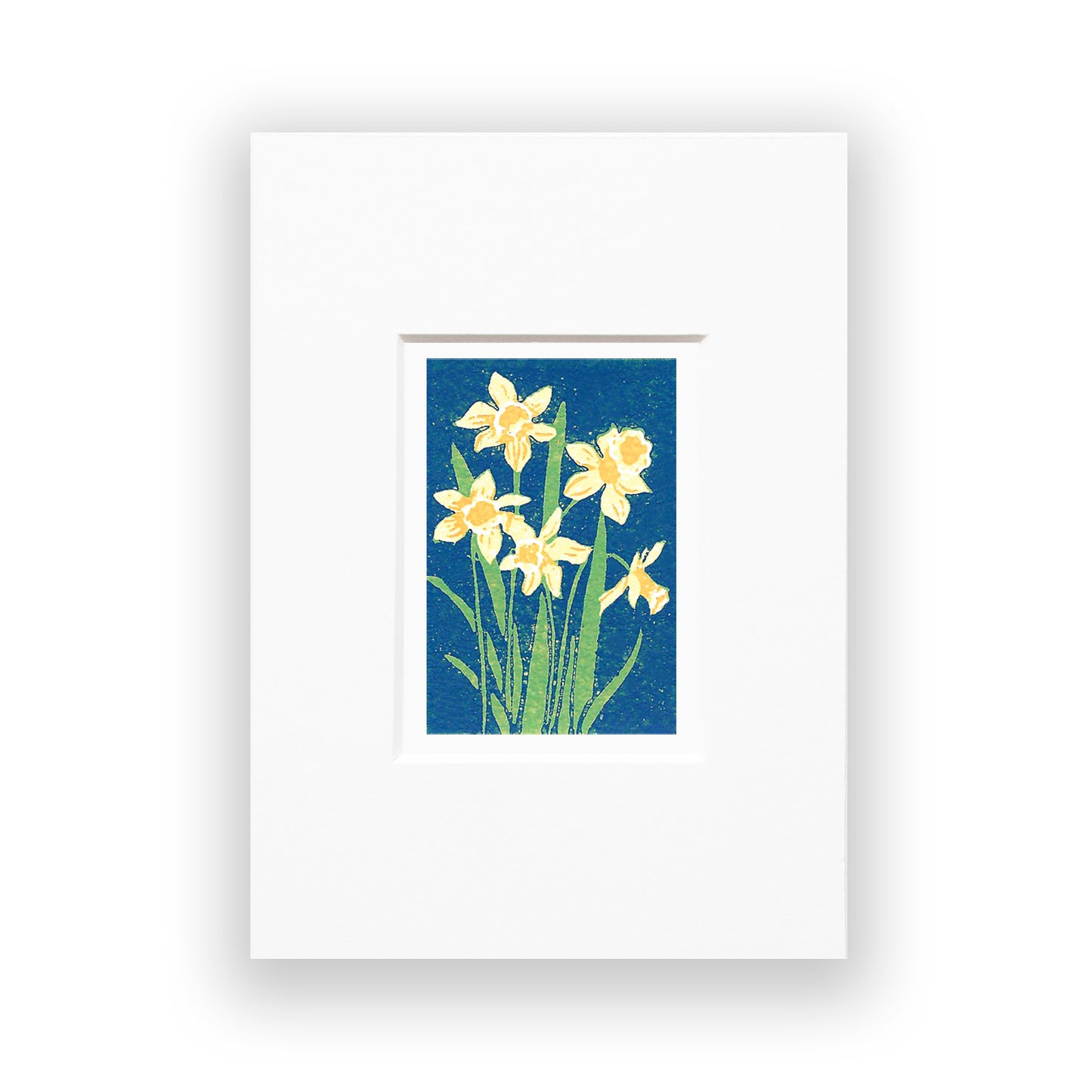 Daffodils Original Block Print