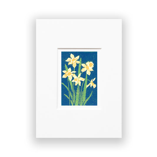 Daffodils Original Block Print