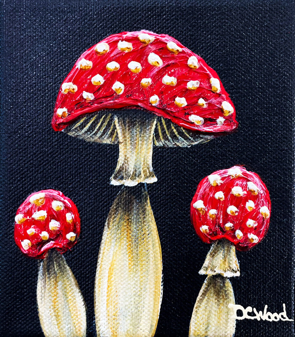 Mushroom series of contemporary floral paintings by Denise Cassidy Wood of Northville, Mich.