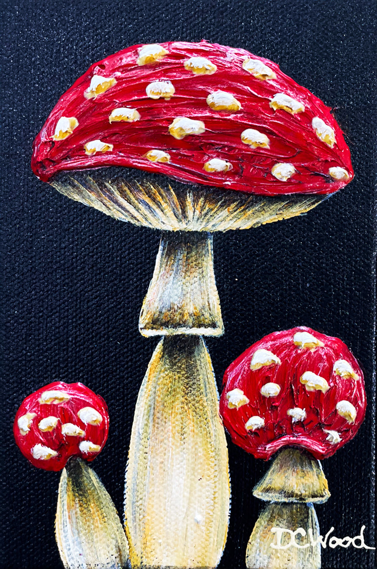 Mushroom series of contemporary floral paintings by Denise Cassidy Wood of Northville, Mich.