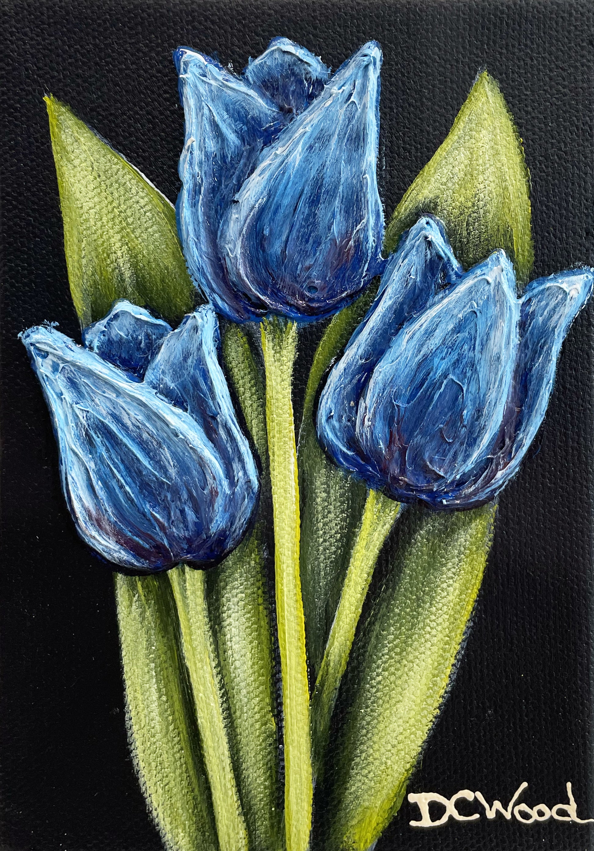 Tulip Baby Blooms - Acrylic painting by Denice Cassidy Wood.