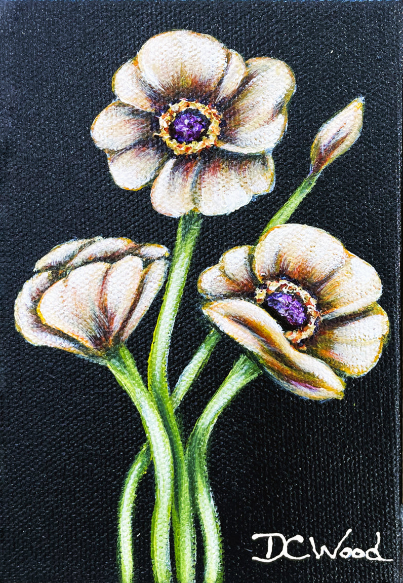 Poppies Baby Blooms series of contemporary floral paintings by Denise Cassidy Wood of Northville, Mich.&nbsp; 