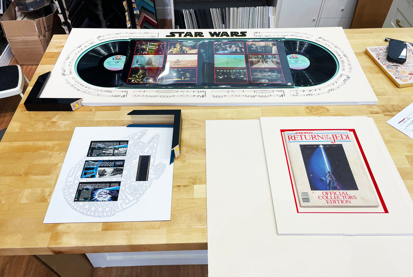 Star Wars Episode IV: A New Hope soundtrack creatively framed to showcase the film and its iconic music.