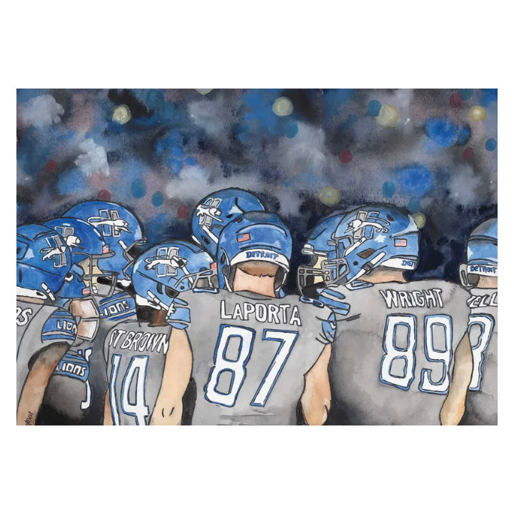 Detroit Lions Grit - Fine Art Print by Abigail Leigh Designs