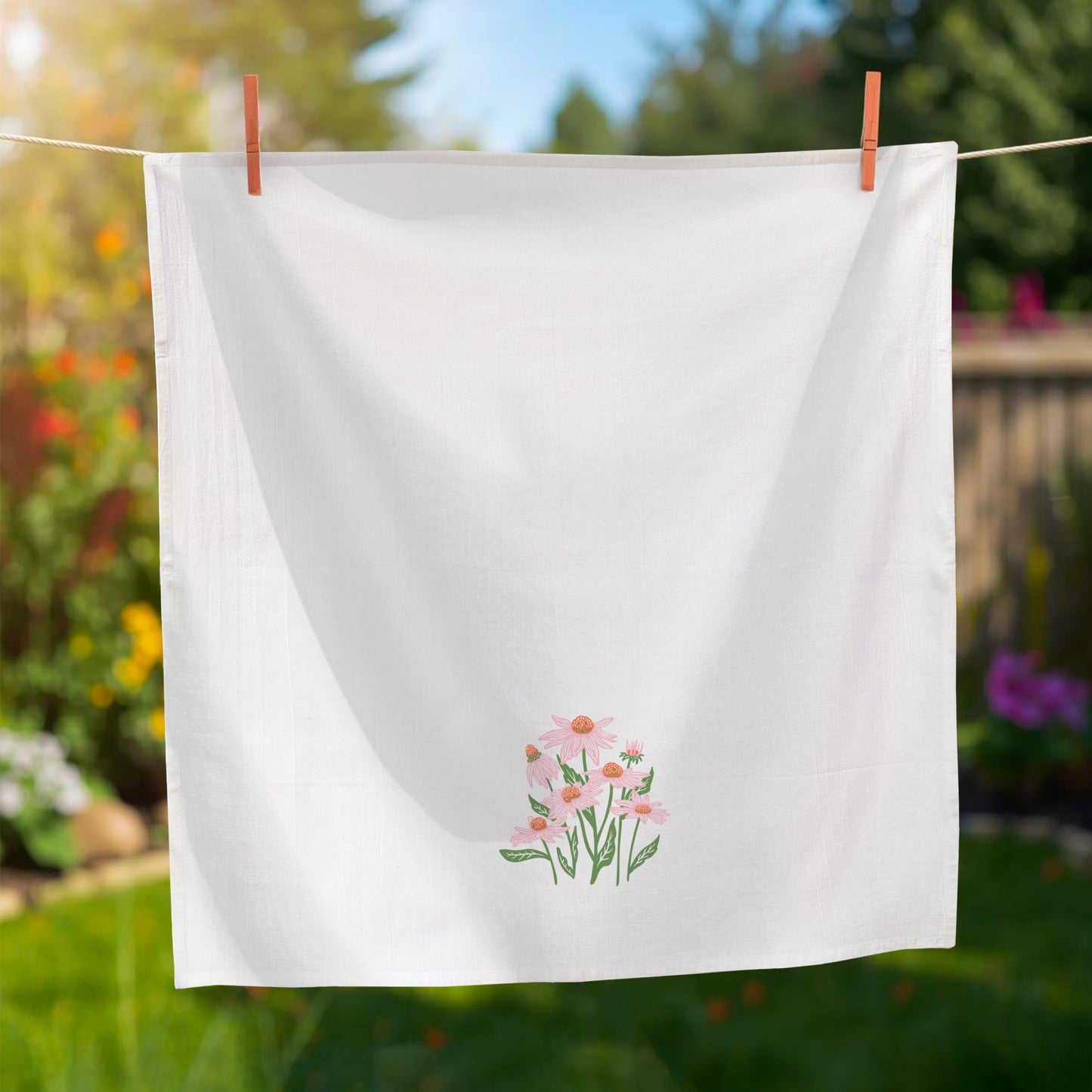 Flour Sack Kitchen Towel - Echinacea