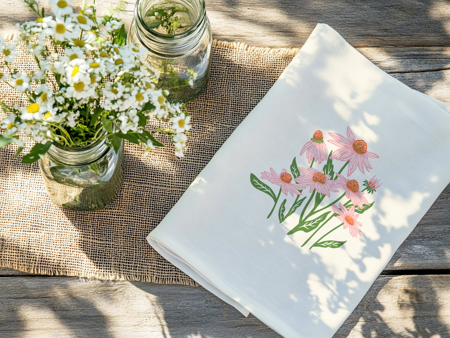 Flour Sack Kitchen Towel - Echinacea
