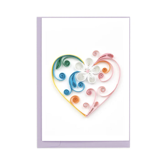 Quilled Colorful Heart Gift Enclosure Mini Card