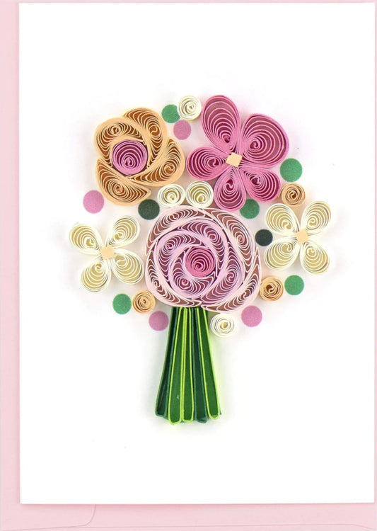 Quilled Flower Boquet Gift Enclosure Mini Card