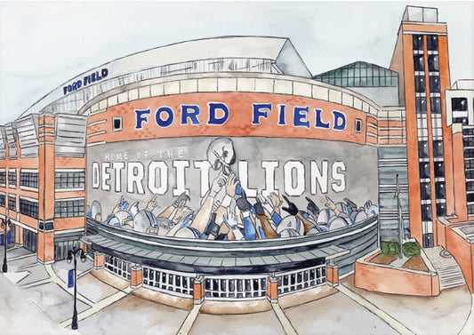 Detroit Lions' stadium Ford Field fine art print by Abigail Powers. 