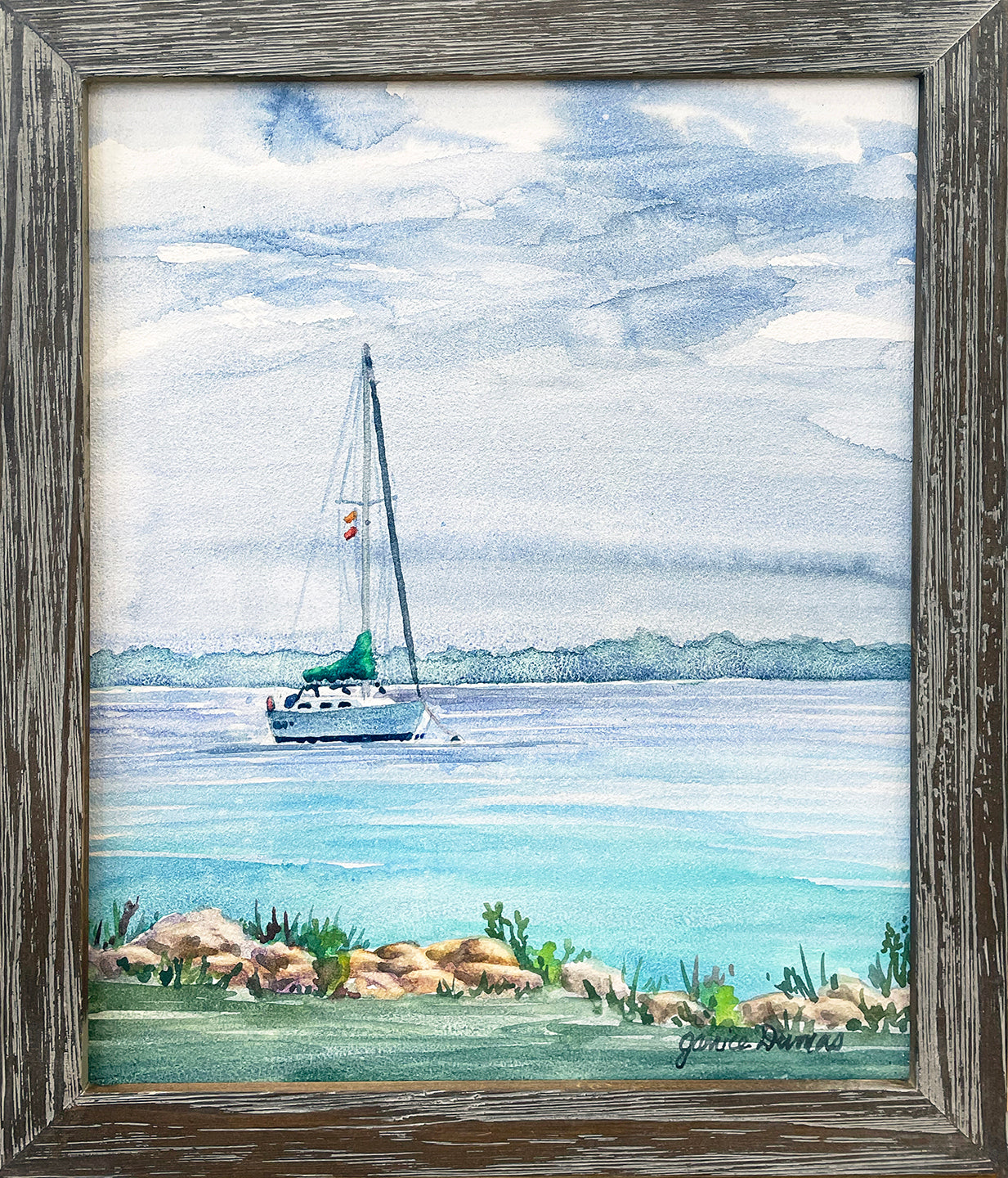 On the Bay - Watercolor by Janice Dumas