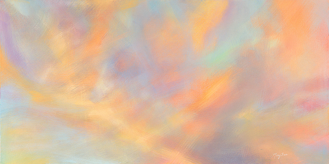 Fuschia Sky Fine Art Print by Mary Bea McWatters.  Multicolored abstract pattern with pastel shades