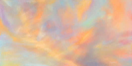 Fuschia Sky Fine Art Print by Mary Bea McWatters.  Multicolored abstract pattern with pastel shades