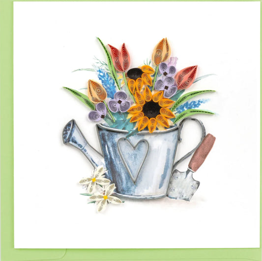Quilled Garden Watering Can Greeting Card