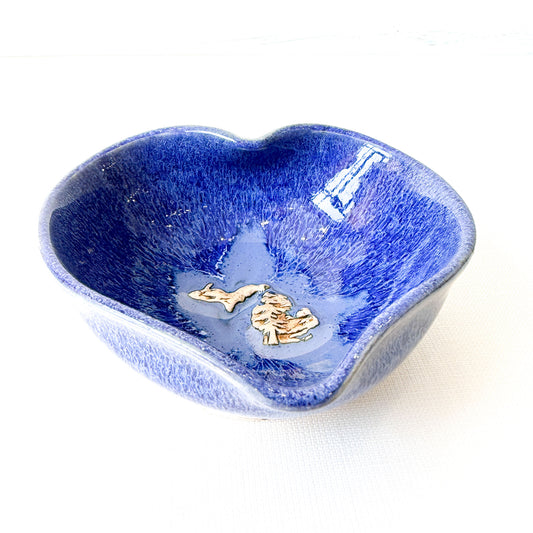 Michigan Heart Bowl - Lake Blue Glaze