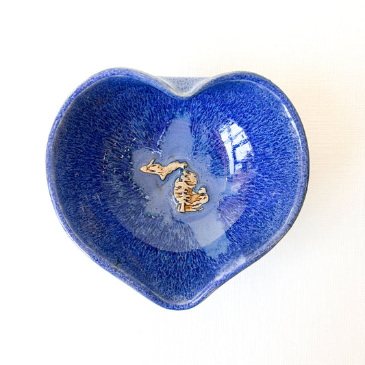 Michigan Heart Bowl - Lake Blue Glaze