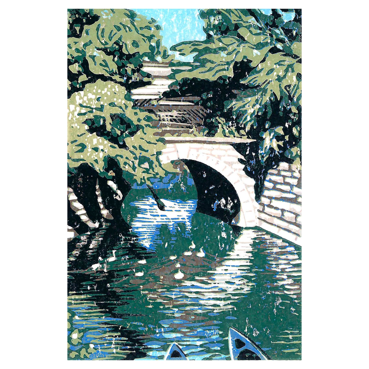 Huron River Bridge Wooden Frame Magnets by Peninsula Prints