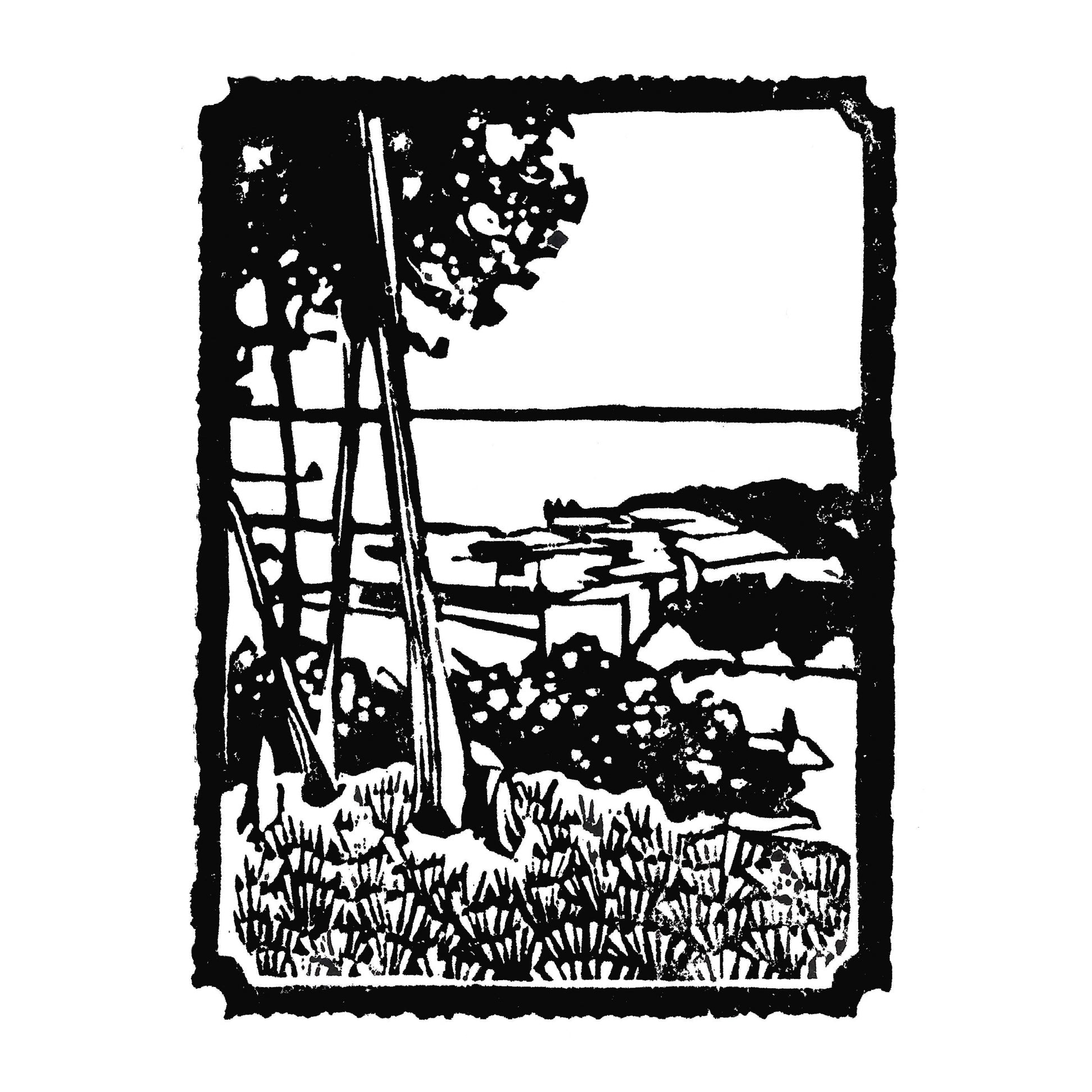  Original Block Print by Natalia Wohletz of Peninsula Prints, Mackinac Island, Michigan.