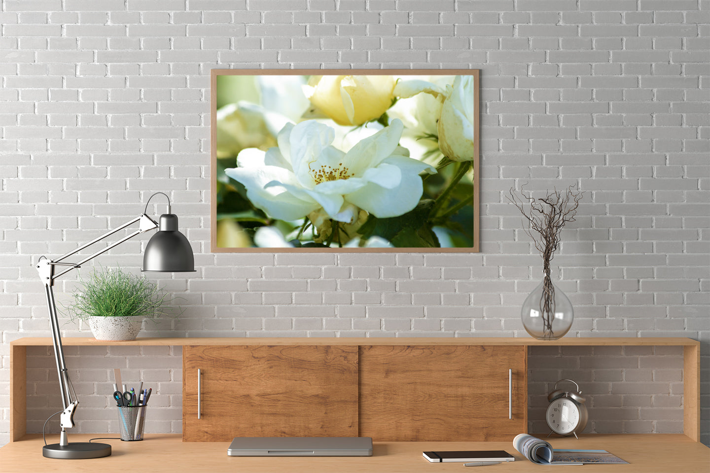 Floral art for your home or office. White Rose Photograph by Natalia Wohletz of Mackinac Memories.