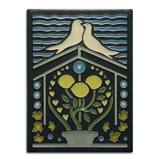 6x8 Lemon Love by Motawi of Ann Arbor, Mich., is based on an enchanting Wiener Werkstätte postcard design by Oskar Kokoschka.