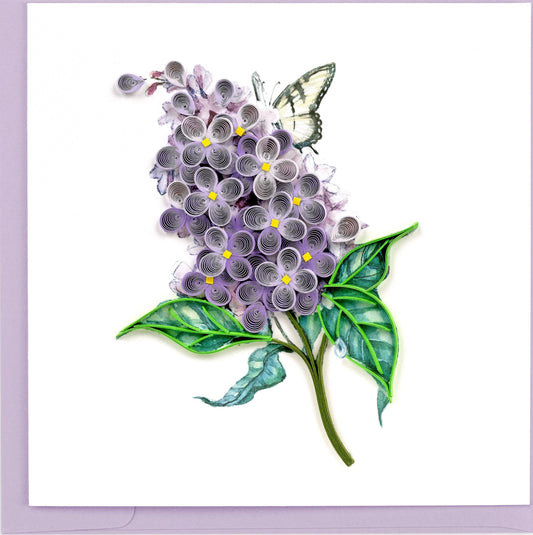 Quilled Lilac Flowers Greeting Card