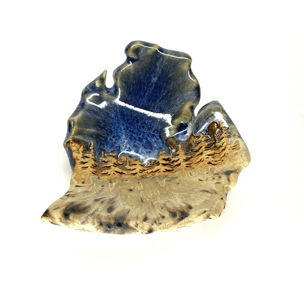 Michigan Mitten Spoon Rest/Soap Dish - Lake Blue