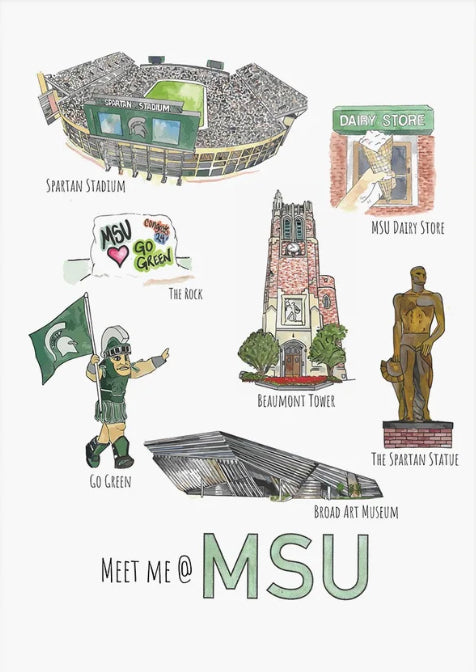Meet Me at MSU - Fine Art Print by Abigail Leigh Designs
