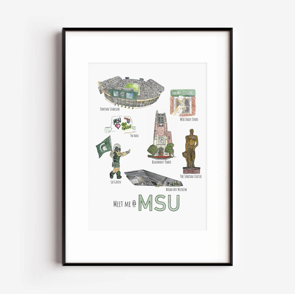 Meet Me at MSU - Fine Art Print by Abigail Leigh Designs