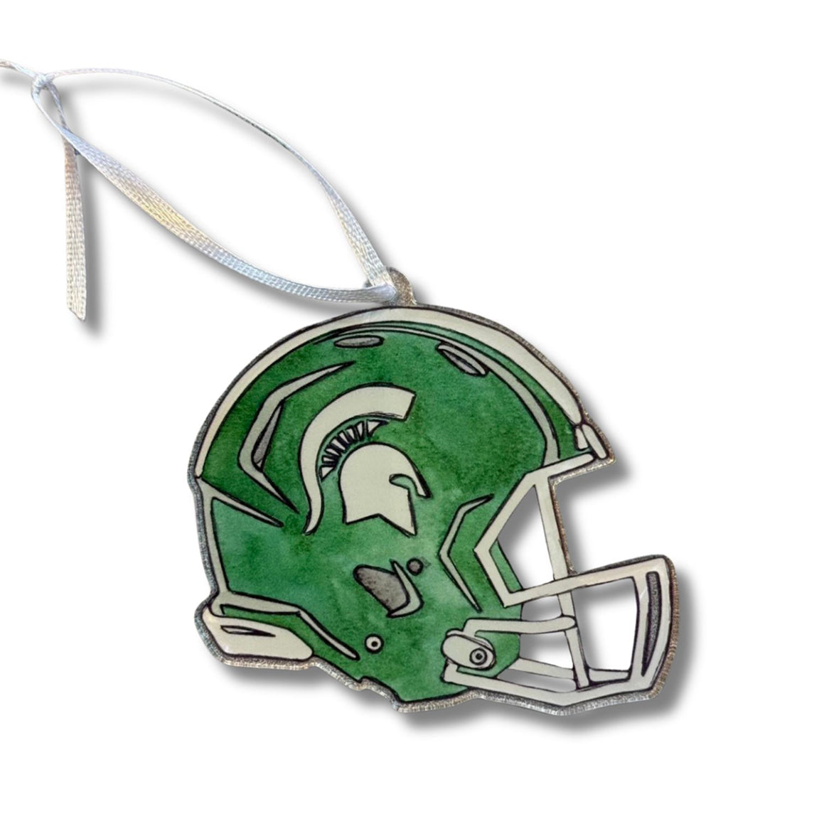 Ornament - MSU Football Helmet by Abigail Leigh Designs.