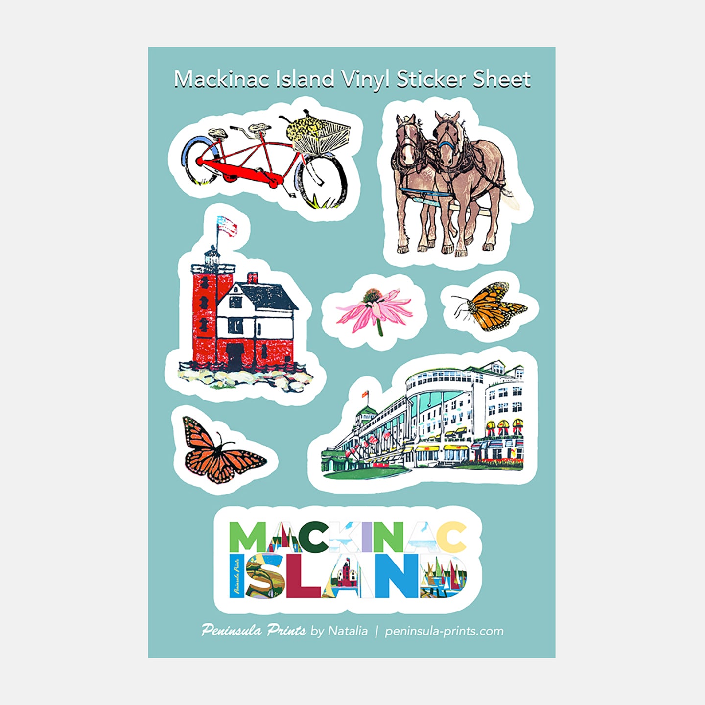 Mackinac Collection Vinyl Sticker Sheet