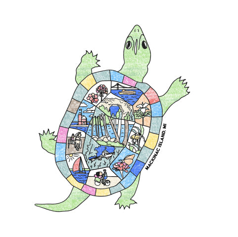 Mackinac Island Turtle Vinyl Sticker