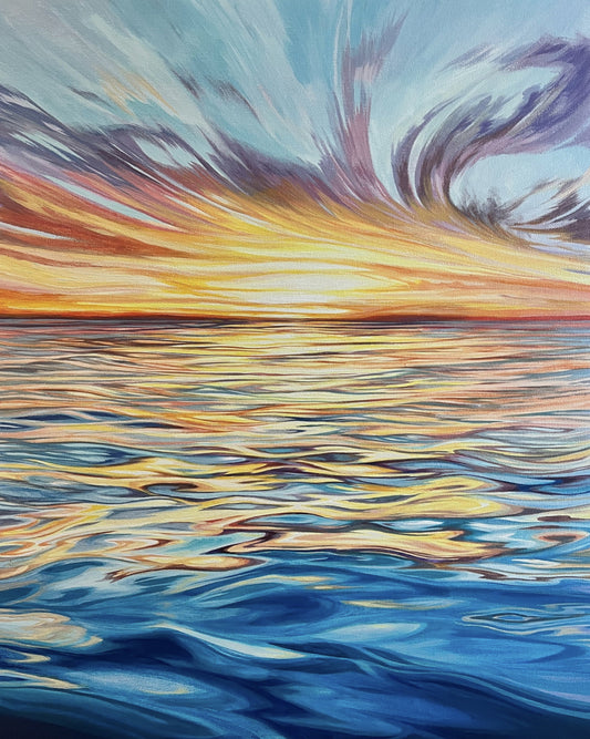 Golden Hour - Acrylic Painting by Mary Bea McWatters.