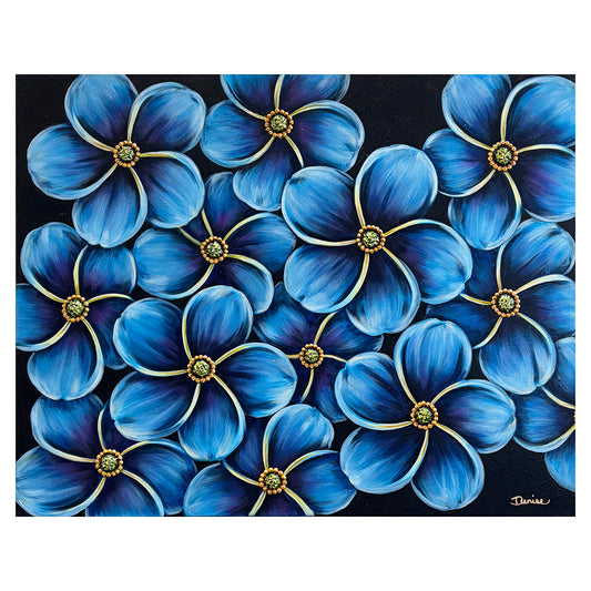 Forget-Me-Nots Memory Garden  - Acrylic  Painting by Michigan artist Denise Cassidy.