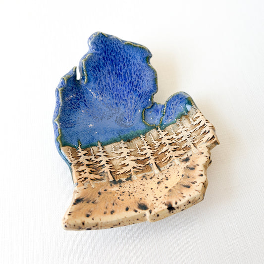 Michigan Mitten Spoon Rest/Soap Dish - Lake Blue